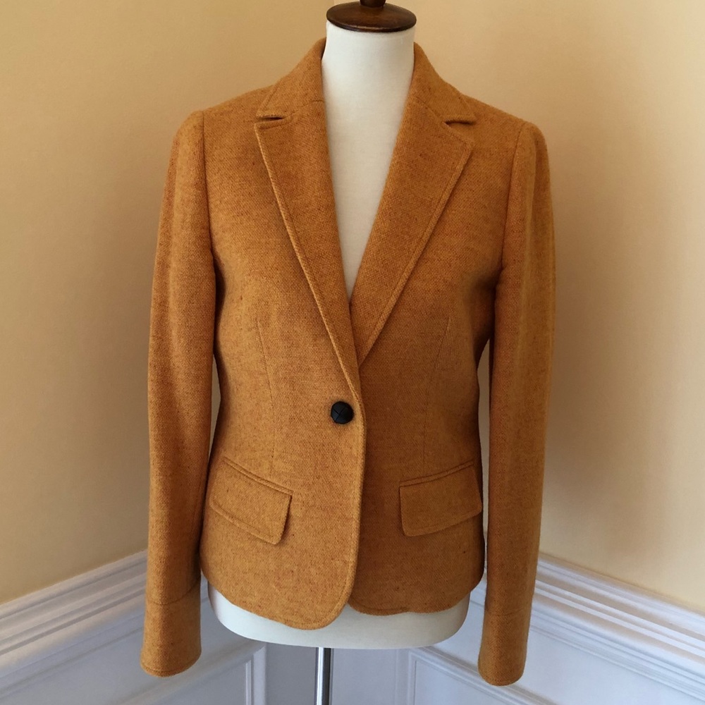 J Crew tangerine fitted wool blazer